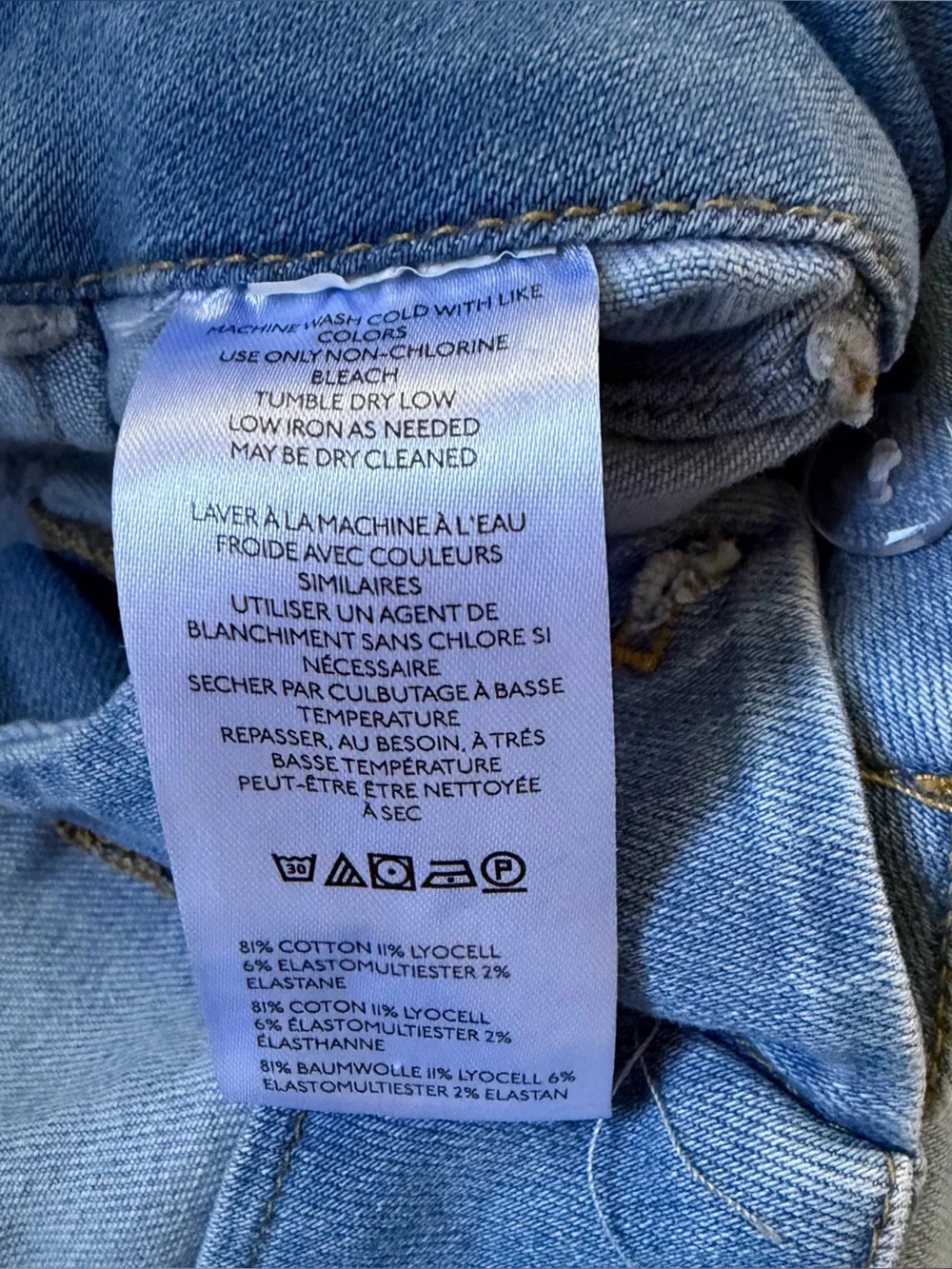 Maeve Colette Jeans Wide Leg Crop Denim Blue Light Wash Patch Pockets Size 30